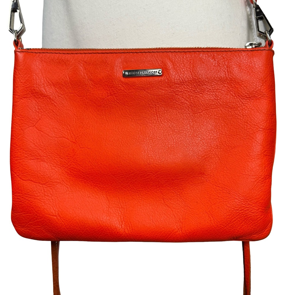 Rebecca Minkoff Red Leather Triple Zip Crossbody Bag Small Rock n‎ Roll Biker - Picture 3 of 16